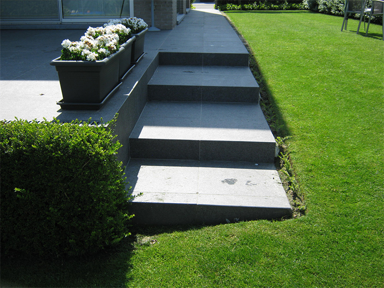 Terras met padje en oprit